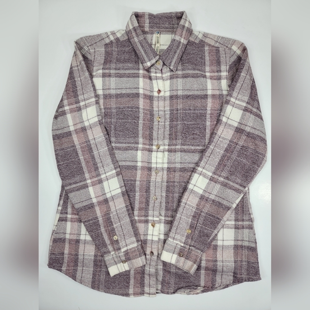Kuhl Women’s Purple Plaid Small Kamila Flannel Long Sleeve Button Shirt Outdoor